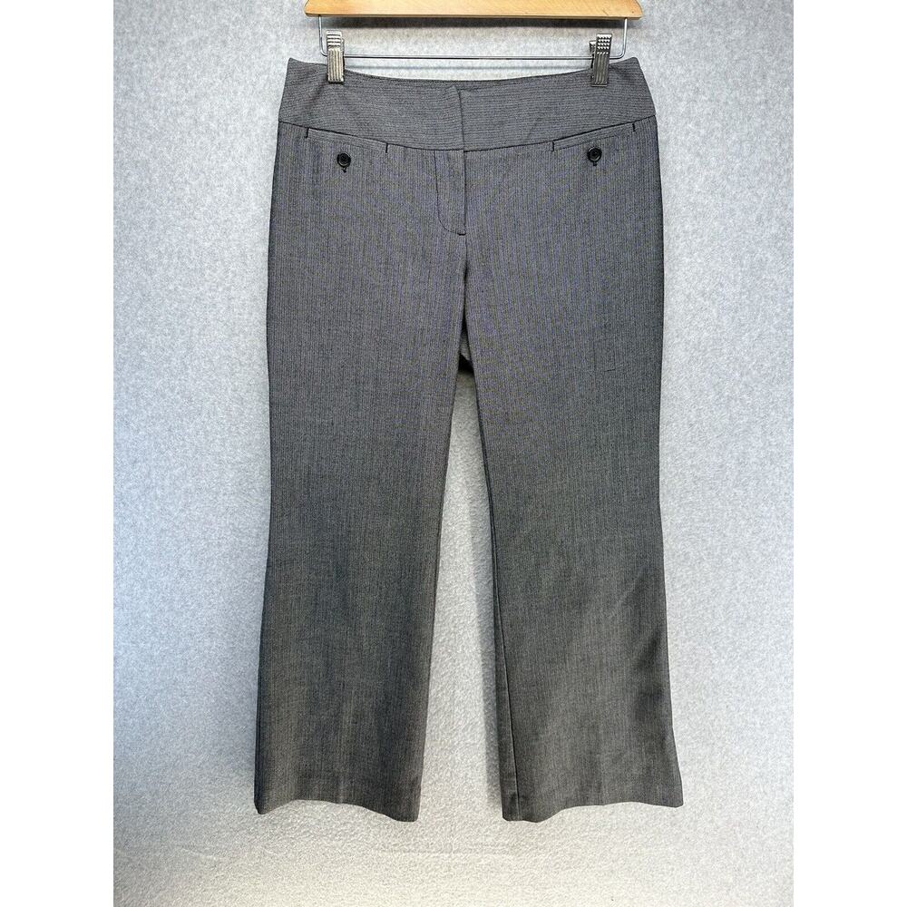 Apt 9 Pants Womens Dress Slacks Herringbone Gray Front Button Pockets Size 6P